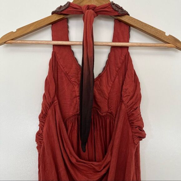 Sundance Boho Chic Halter Neck Beaded Crochet Ombre Summer Tank Top Size Medium - Picture 4 of 9